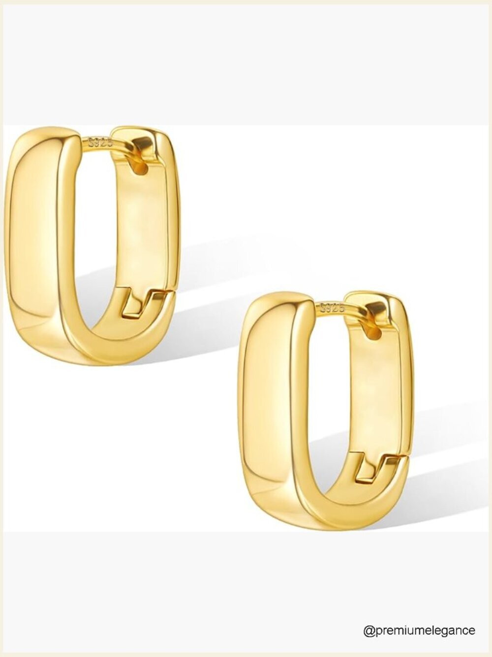 Small Chunky Huggie Hoop Earrings Hypoallergenic Geometric Geometric Minimalist